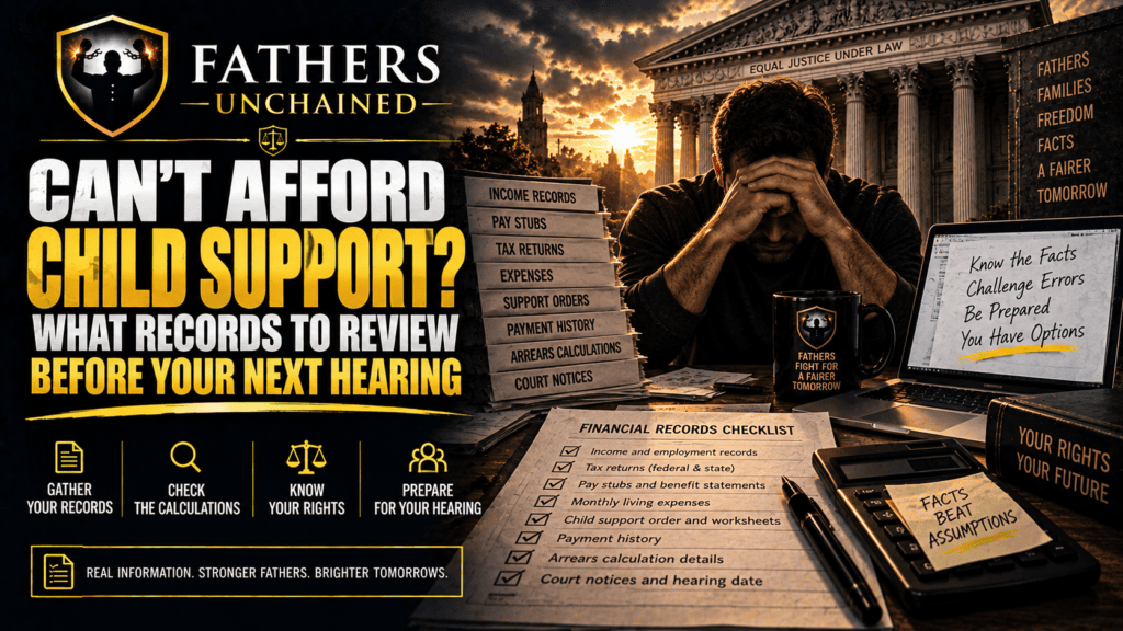 Can't afford child support — records to review before your hearing
